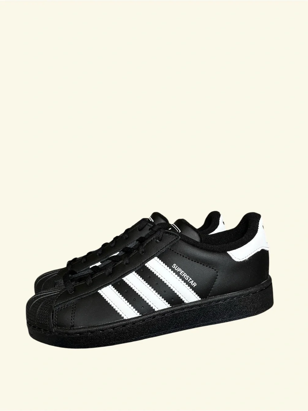 adidas Superstar II Size 3Y (Big Kids) Black White Leather Sneakers NEW